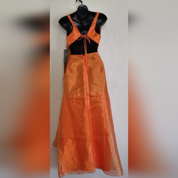 ⬇️REDUCED⬇️ GUNNE SAX Orange Chiffon 2pc Dress Size 9 NWT Vintage FLAWED Jessica - Picture 7 of 16